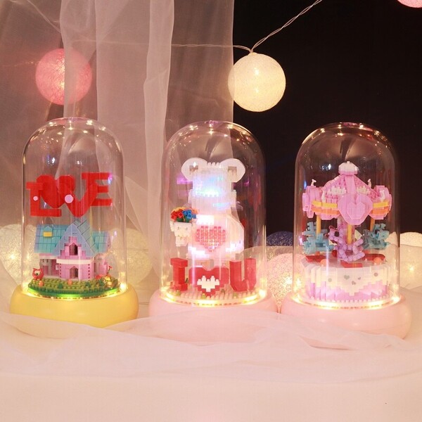 Lboyu 7540 Bear With Flower Heart Love LED Light