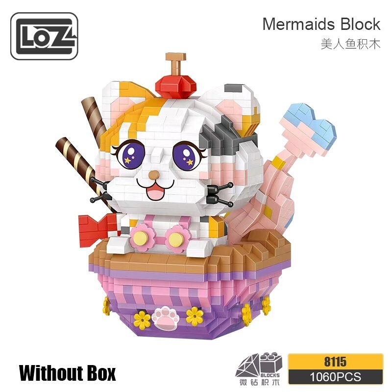 LOZ 8115 Cake Cup Mermaid Cute Cat