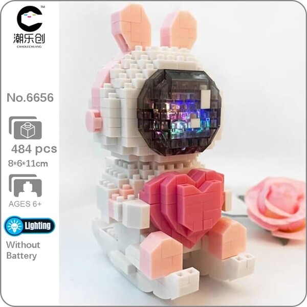 CLC 6657 Space  Bear Astronaut Holding Flowers With Led Light