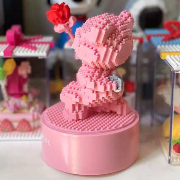 GEJIA 6059 Love Rose Flower Bear Proposal Ring