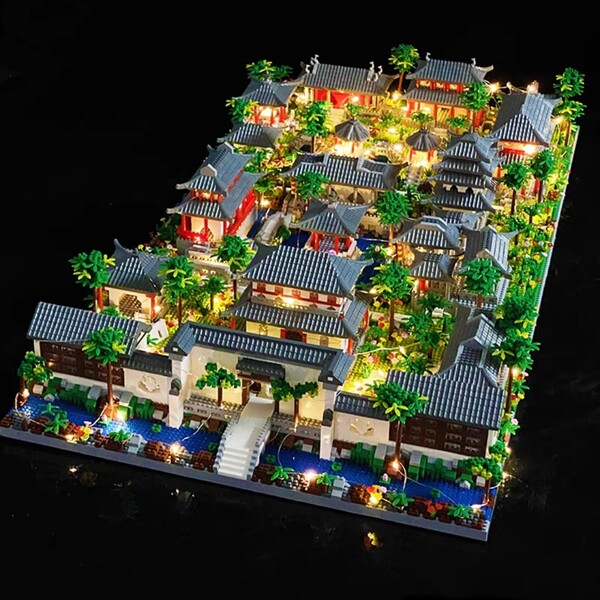 Lezi 9917 Ancient Pavilion Temple With LED Light