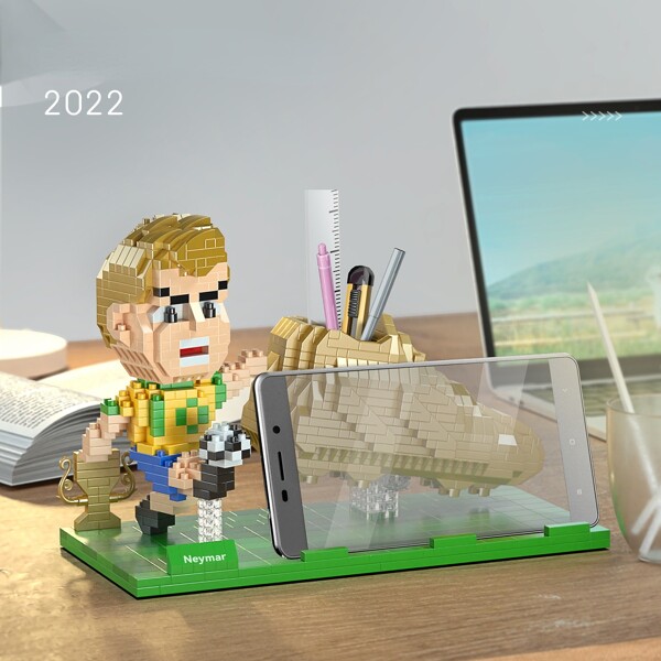 YKO P2172 2022 World Cup Pen Holder Kylian Mbappé Cell Phone Bracket Dual