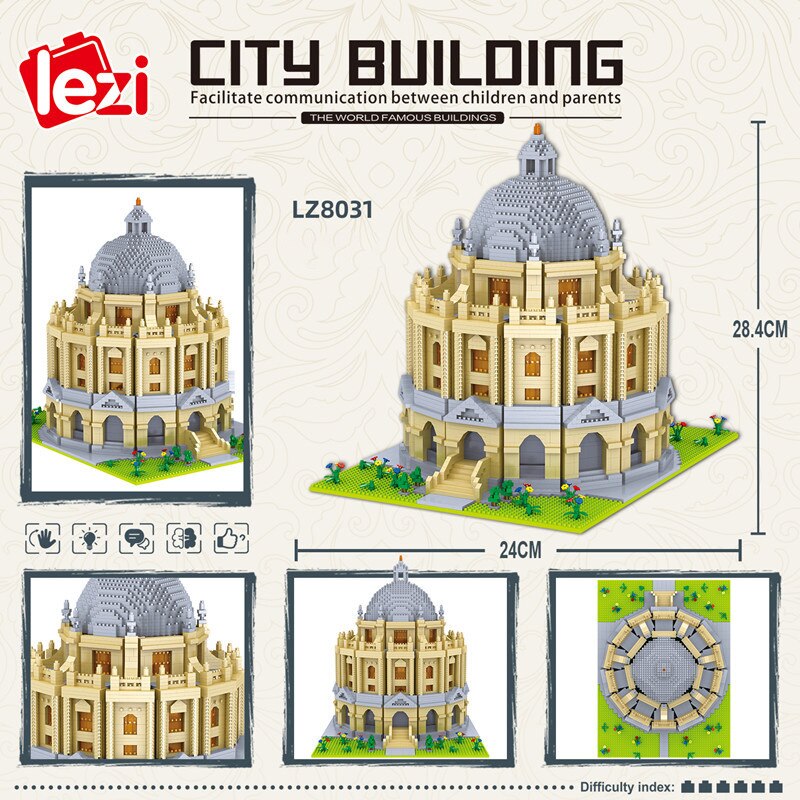 World Architecture Mini Building Blocks Oxford University School 3D City Model DIY Diamond Blocks Bricks Toy for Children Gifts