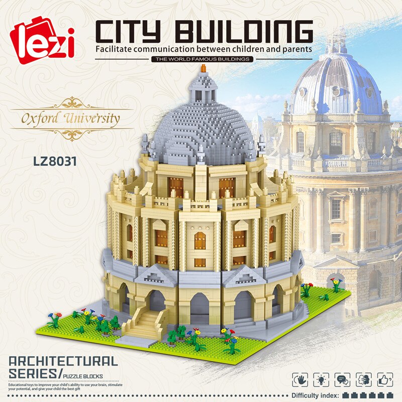 World Architecture Mini Building Blocks Oxford University School 3D City Model DIY Diamond Blocks Bricks Toy for Children Gifts