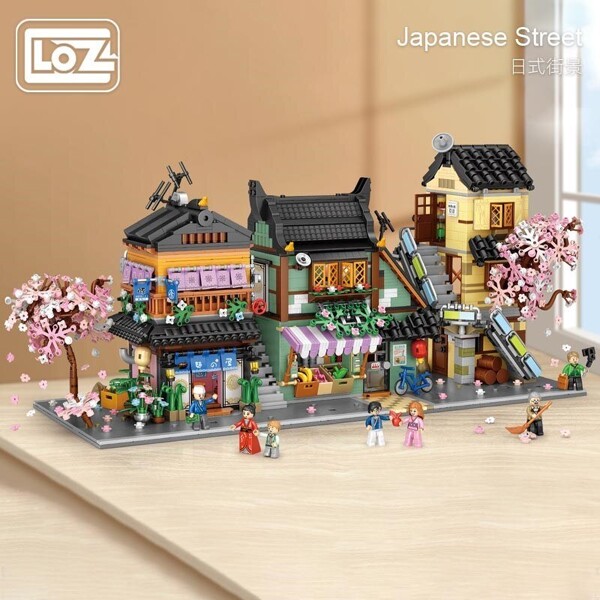 LOZ 1234-1236 Japanese Street View Fruit Shop Ramen Restaurant Residential Building