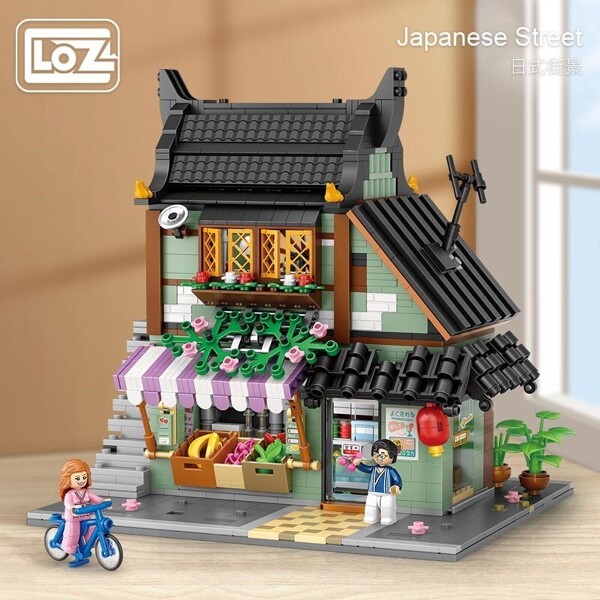 LOZ 1234-1236 Japanese Street View Fruit Shop Ramen Restaurant 