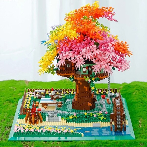 Balody 16297 Rainbow Tree House Garden River Waterwheel