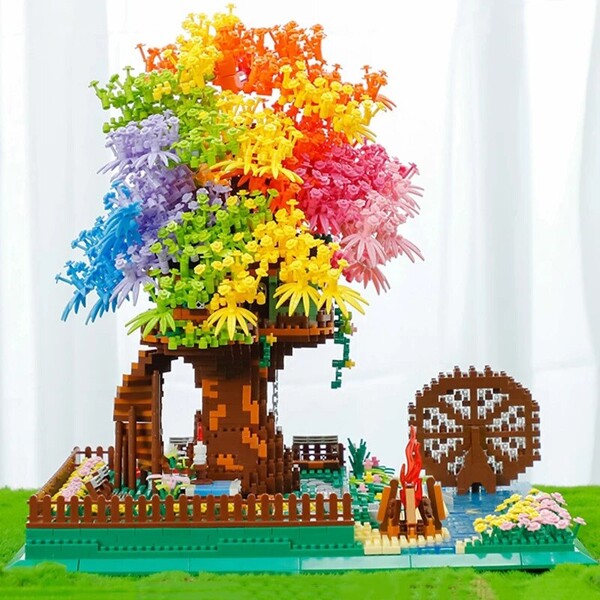 Balody 16297 Rainbow Tree House Garden River Waterwheel