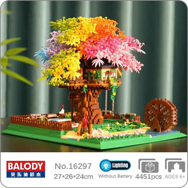 Balody 16297 Rainbow Tree House Garden River Waterwheel