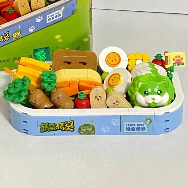 Balody 21105 Cabbage Dog Light Meal Food Bento Egg Sausage Shrimp Corn