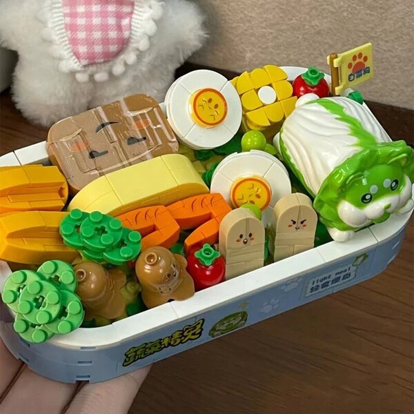 Balody 21105 Cabbage Dog Light Meal Food Bento Egg Sausage Shrimp Corn