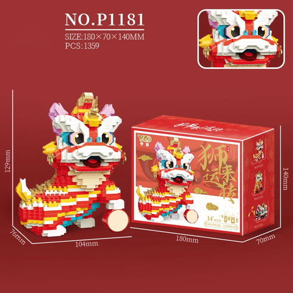 YKO P1181-P1183 Chinese Lion Dance Mascot