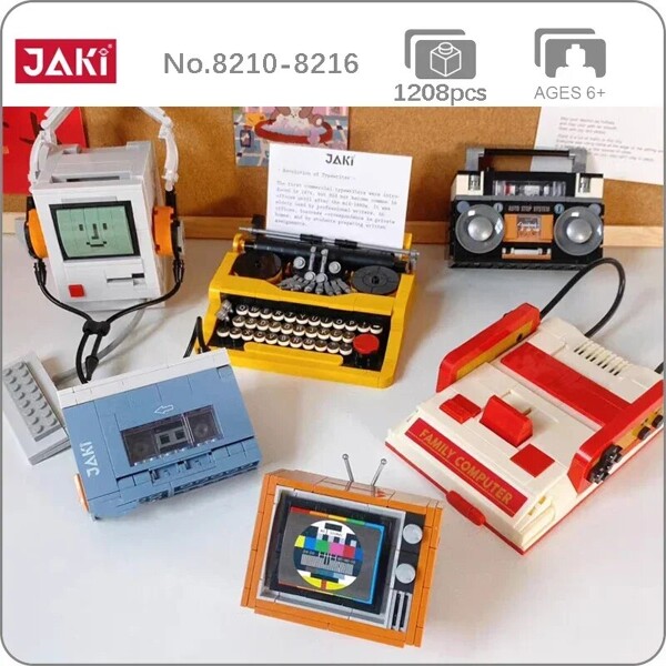 JAKI 8210-8216 Retro Color Television Computer Music Walkman Game Console Radio Typewriter