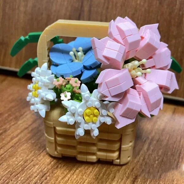 JN 2852-2854 Flower Basket Butterfly Orchid Carnation Rose Babysbreath Sunflower