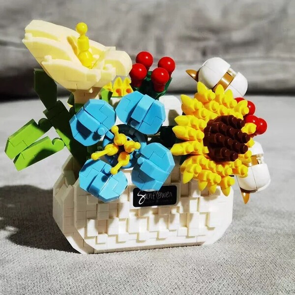 JN 2852-2854 Flower Basket Butterfly Orchid Carnation Rose Babysbreath Sunflower