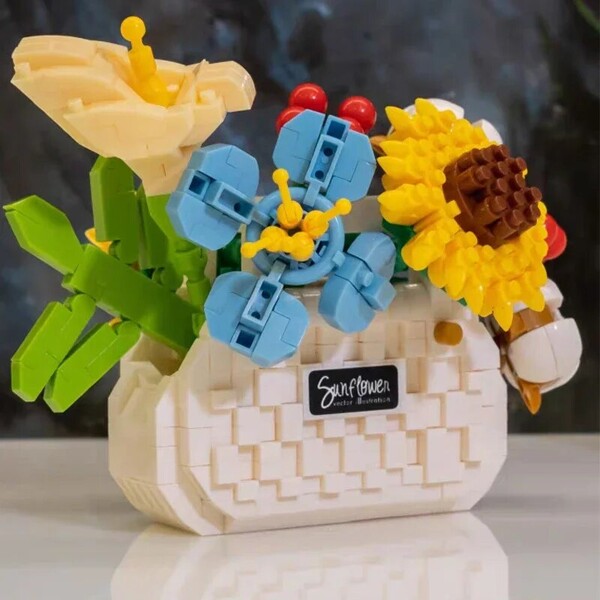 JN 2852-2854 Flower Basket Butterfly Orchid Carnation Rose Babysbreath Sunflower