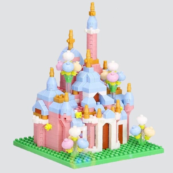 LHCX 637 Amusement Park Castle Tower Balloon Flower Garden
