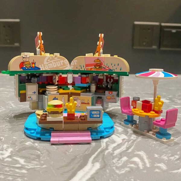 LOZ 1729-1746 Amusement Park Beverage Hamburger Cake French Fries Ice Cream Bread Shop