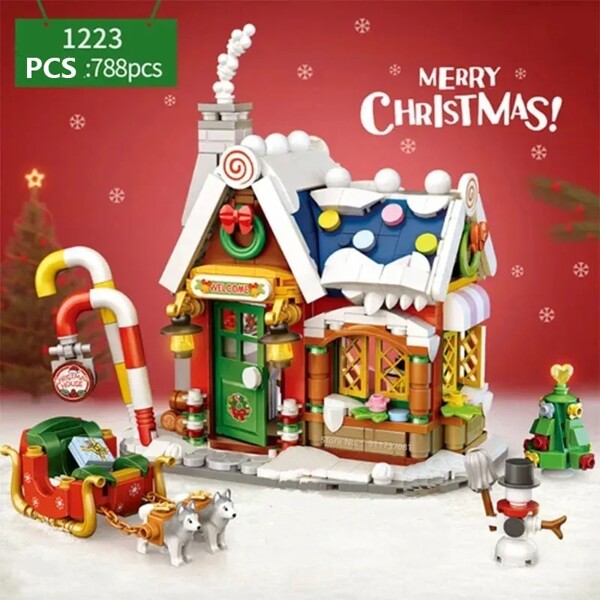LOZ 1223- 1957 Christmas Gift Box Santa Claus Christmas Tree