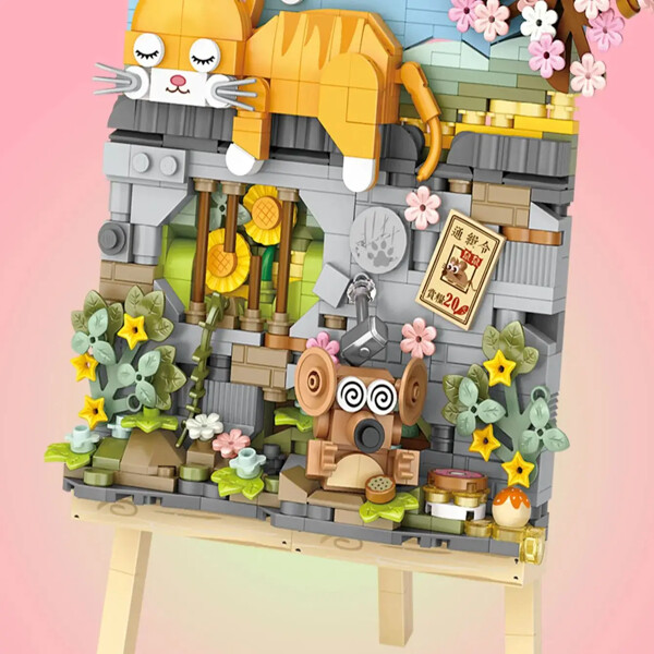 LOZ 1386 Cat Daily Lying Flat Three-dimensional Wooden Painting