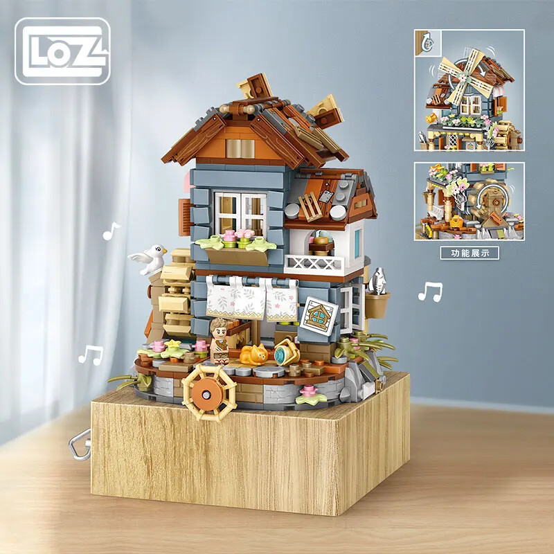 LOZ 1239 Classical Windmill House Music Box