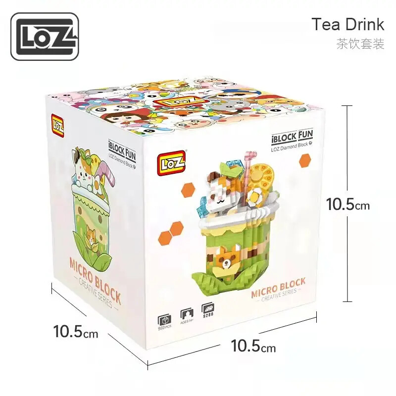 LOZ 9280-9281 Cat Matcha Little Rabbit Milk Tea
