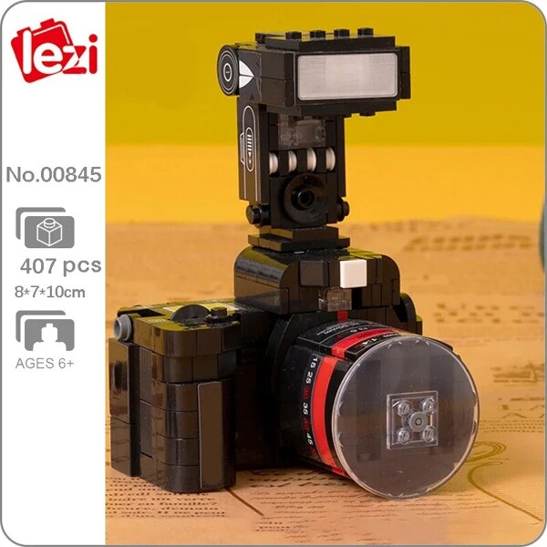 Lezi 00845 Black Flash Light Advanced Digital SLR Camera Photo Machine