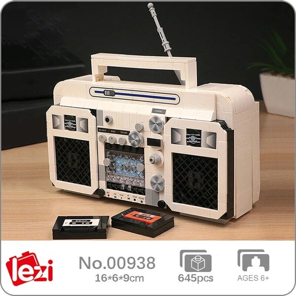 Lezi 00938 Retro Classic Antenna Radio Tape Player Music Recorder Machine
