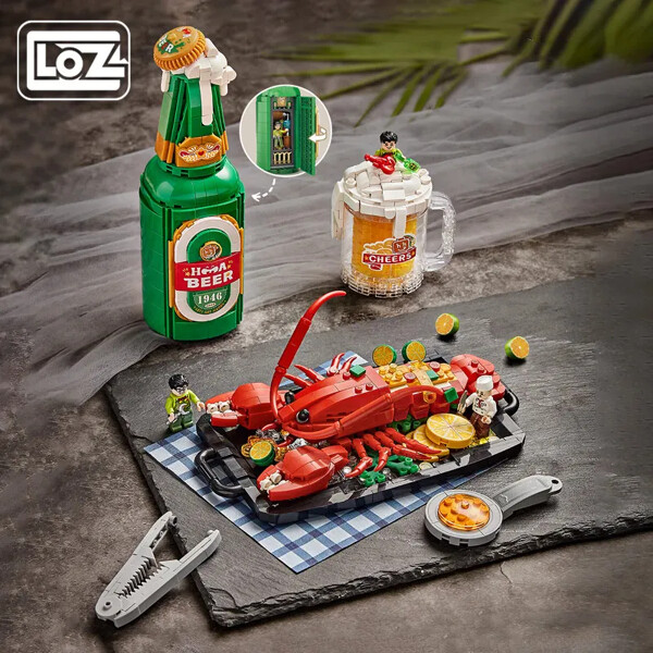 Loz 1945 - 1946 Red Paste Hairy Crabs Beer Crayfish