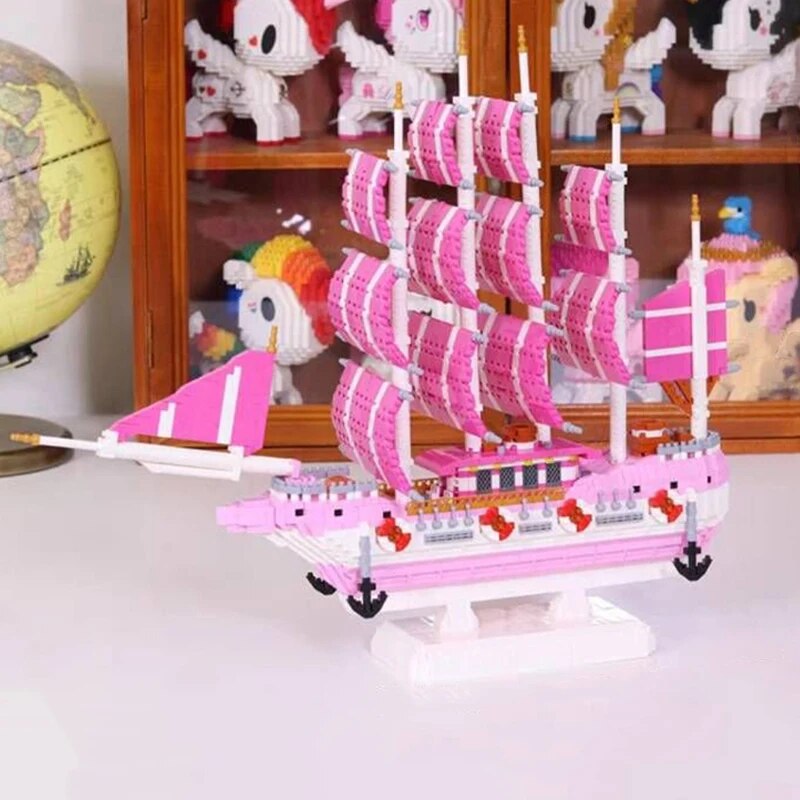 Moyu 97001 Pink Love Sailboat Pirate Ship Boat I Love U