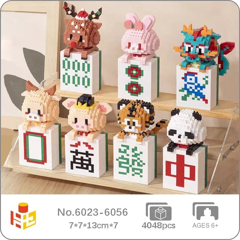 PN 6023-6056 Panda Tiger Cattle Pig Dragon Deer Rabbit Mahjong Game Pet