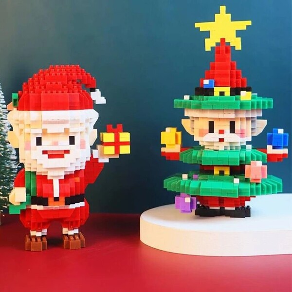 PN 9096-9097 Merry Christmas Day Santa Claus Hat Bag Star Tree