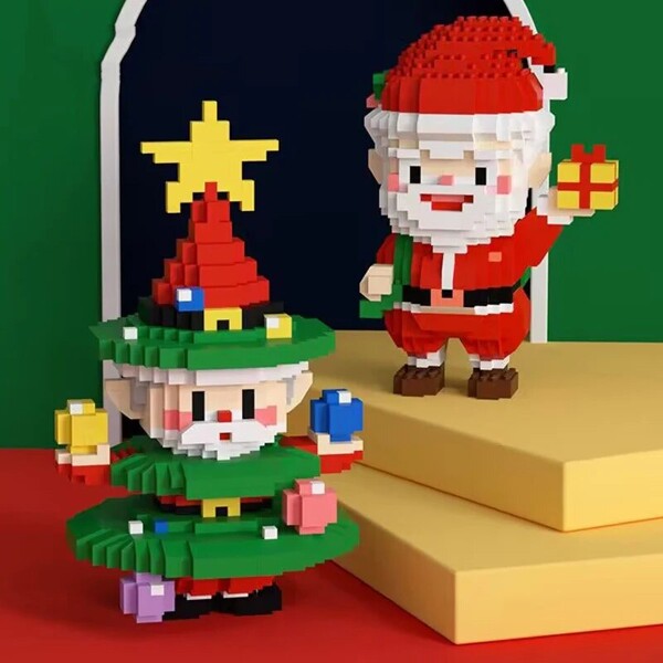 PN 9096-9097 Merry Christmas Day Santa Claus Hat Bag Star Tree