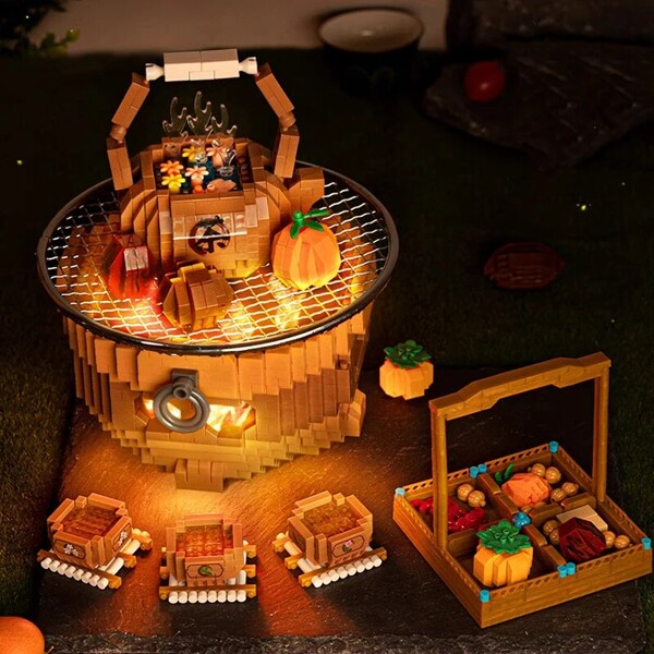 YKO 2236 Stove Afternoon Tea Teapot Food Hamper Teacup Orange Light
