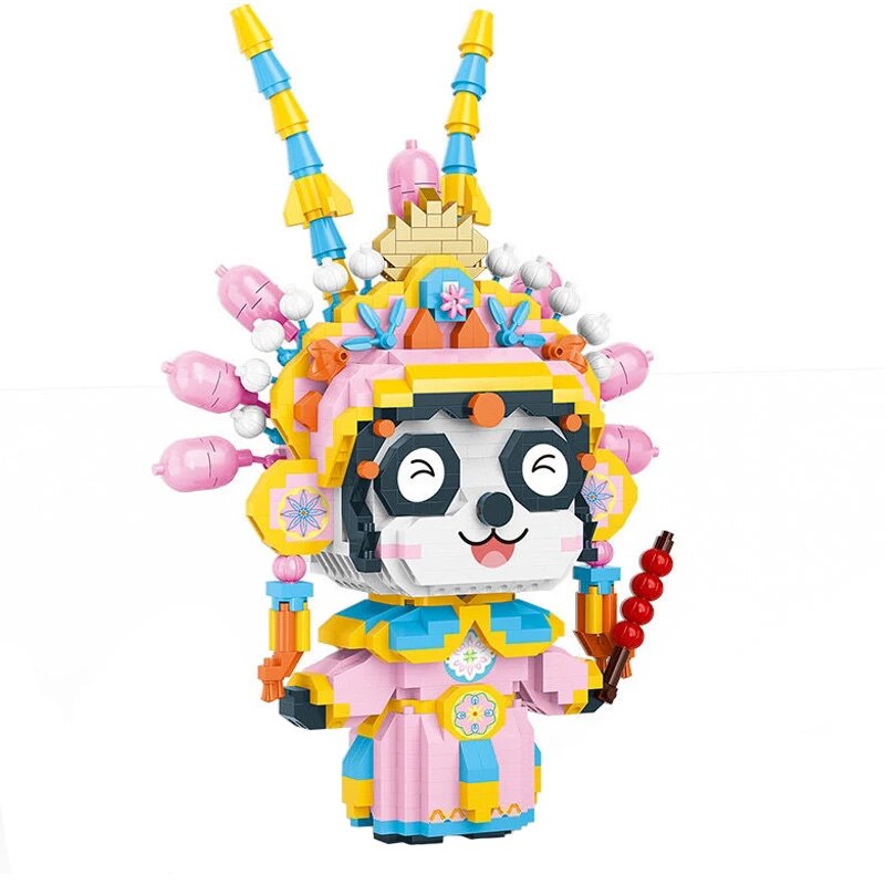 YKO 1184-1185 Peking Opera Panda Young Male Female Role Crown