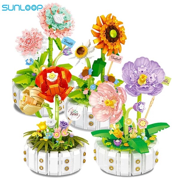 Custom 2040-2043 Flowers and Plants Potted Sunflower