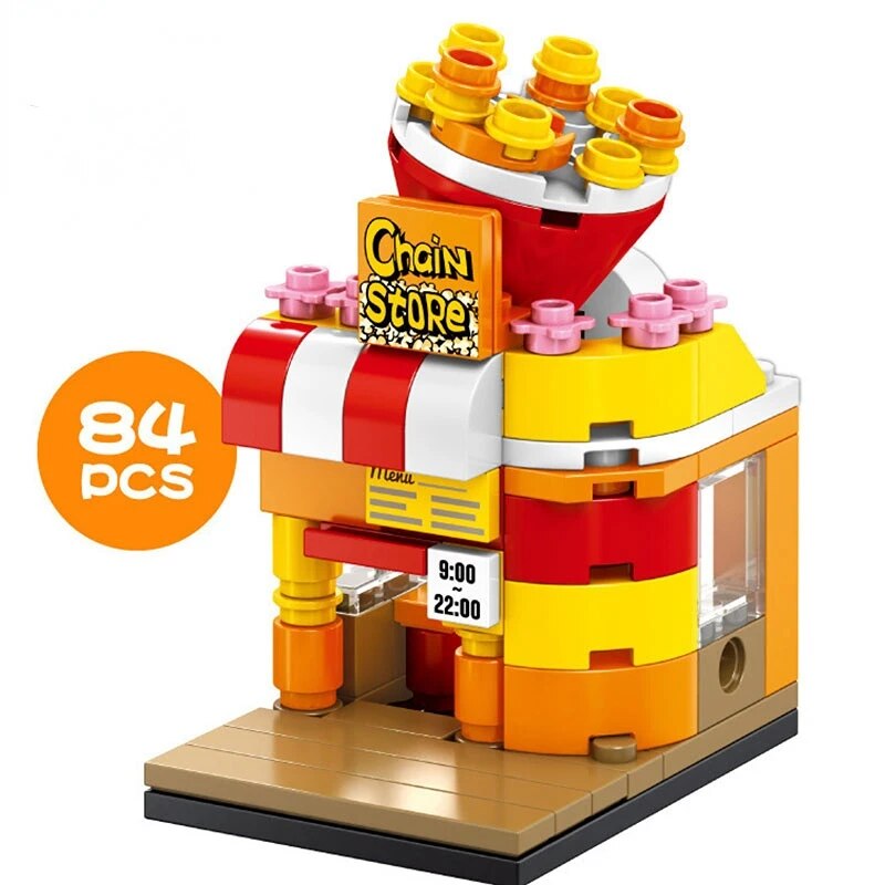 SEMBO 601002-601013 Fruit French Fries Popcorn Shop Candy House