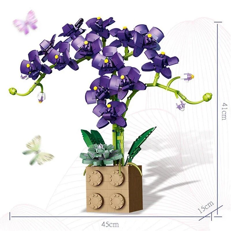 JIBONR 5010-2 5010-4 Phalaenopsis Orchid Bouquet Potted Immortal Flower