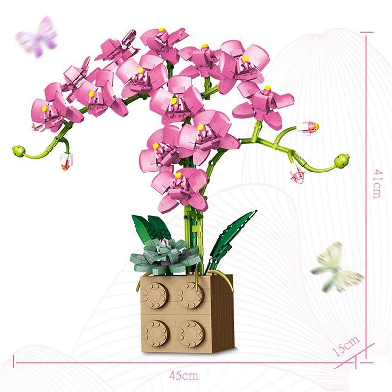 JIBONR 5010-2 5010-4 Phalaenopsis Orchid Bouquet Potted Immortal Flower