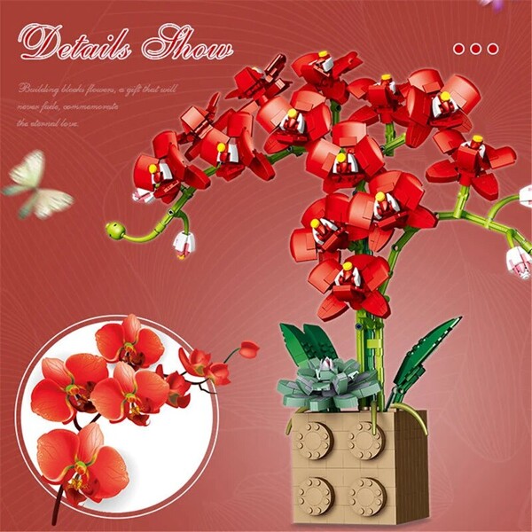 JIBONR 5010-2 5010-4 Phalaenopsis Orchid Bouquet Potted Immortal Flower