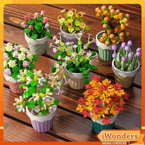 SEMBO 611057- 611064 Tulip Potted Plant Flower Set