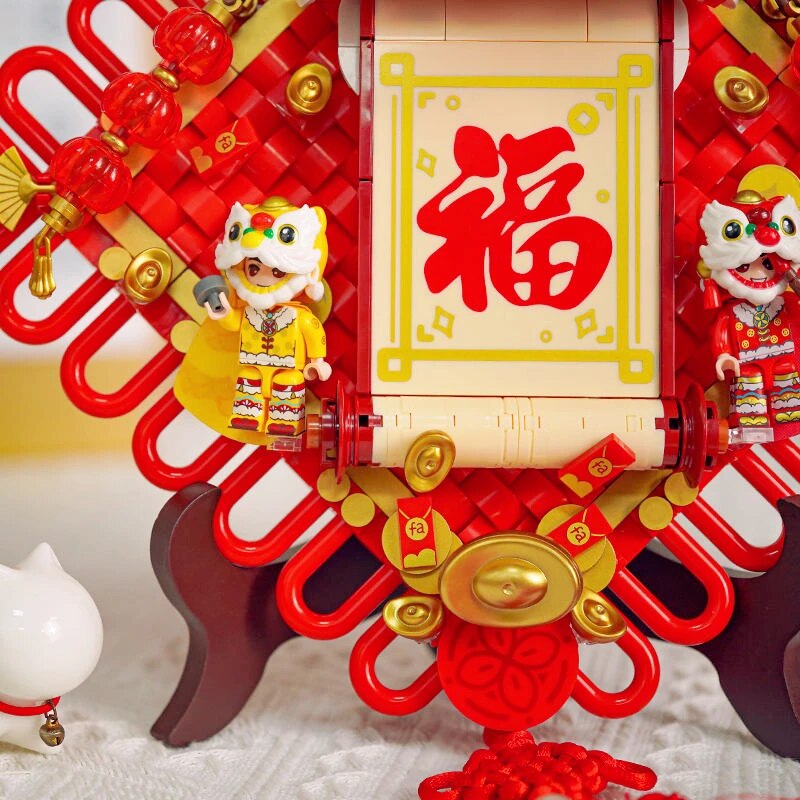 Sembo 605035-605037 Lunar New Year Lucky Lions Fu Blessings Couplets Decoration