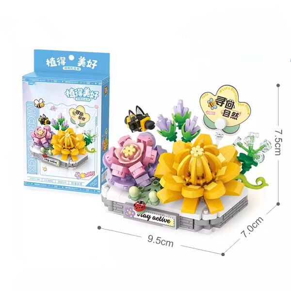 LOZ 8831-8838 Flowers Cactus Succulent Home Decoration