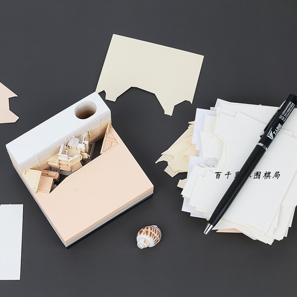 Modern City Corner Style Notepad Fashion Gifts Novelty Home Decor Post Its Note Laser Cutting Stick 1 - ®OMOSHIROI Block