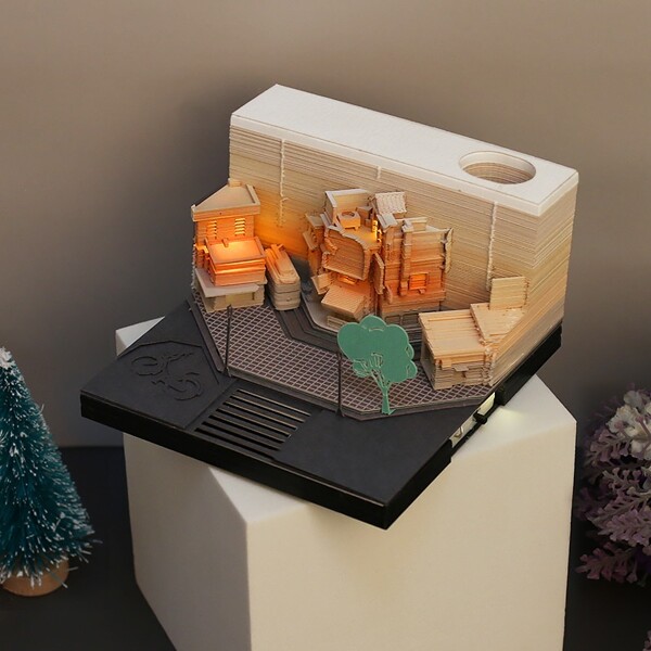 Modern City Corner Style Notepad Fashion Gifts Novelty Home Decor Post Its Note Laser Cutting Stick 3 - ®OMOSHIROI Block