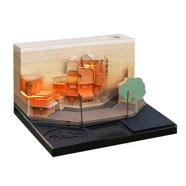 Modern City Corner Style Notepad Fashion Gifts Novelty Home Decor Post Its Note Laser Cutting Stick - ®OMOSHIROI Block