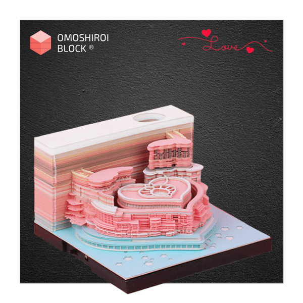 The Heart Shape Omoshiroi Block 3D Memo Pad