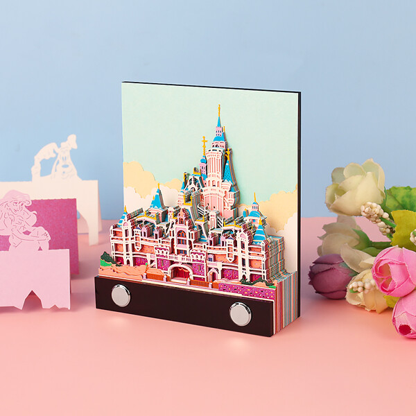 Disney Cinderella Castle Omoshiroi Block 3D Memo Pad