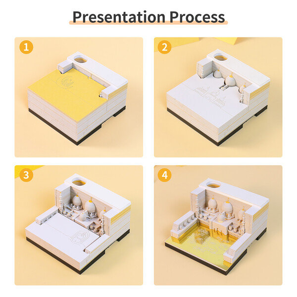 Masjid Omoshiroi Block 3D Memo Pad Paper Model