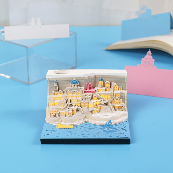 Santorini Omoshiroi Block 3D Memo Pad Paper Model